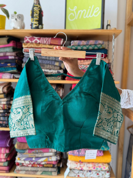 Banarsi Blouse- Green - Free Size