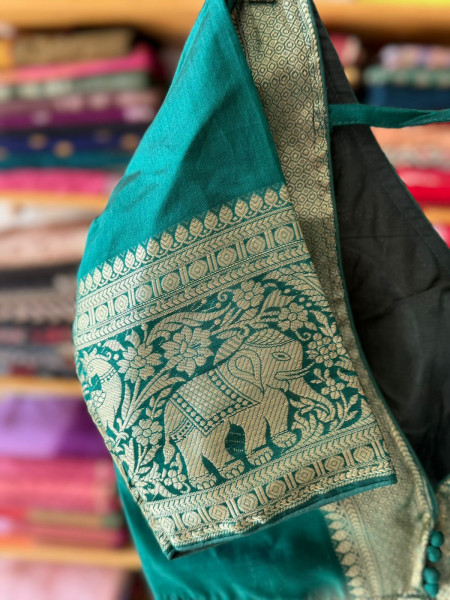 Banarsi Blouse- Green - Free Size
