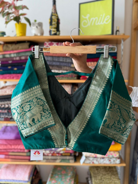 Banarsi Blouse- Green - Free Size