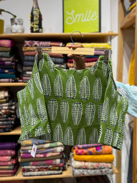 Stretchable Blouse - Green- Size - 40 to  44