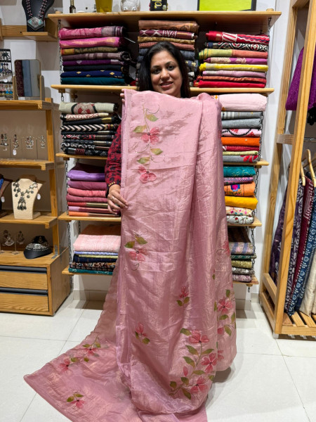 Crush Organza Saree with Free Size sleeveless blouse