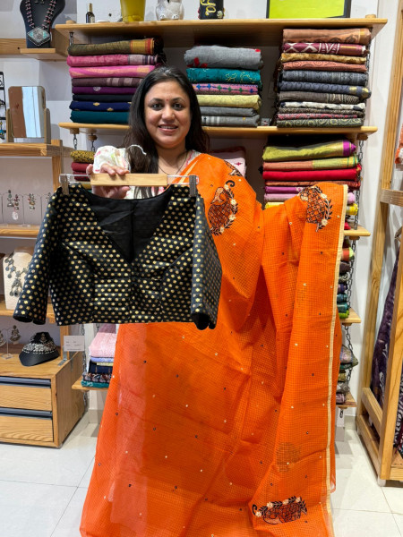 Resham Kota saree with Banarsi Blouse