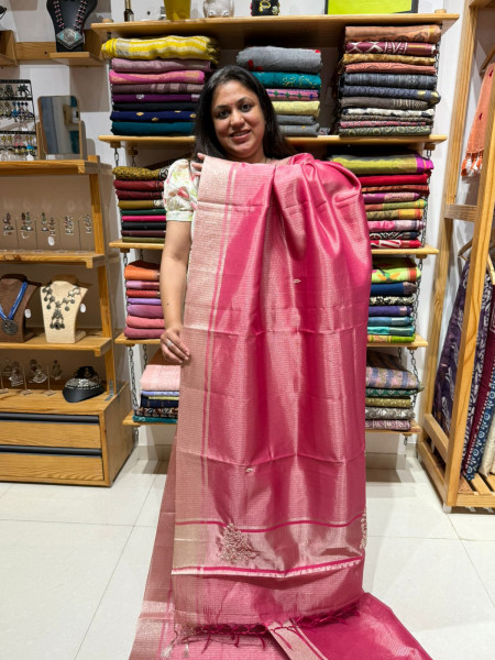 Tissue Saree with  Brocade blouse