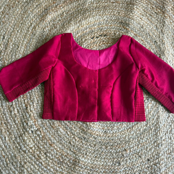 Free size Stretchable blouse - Cherry Red /Redish Pink - Size 40 to 44