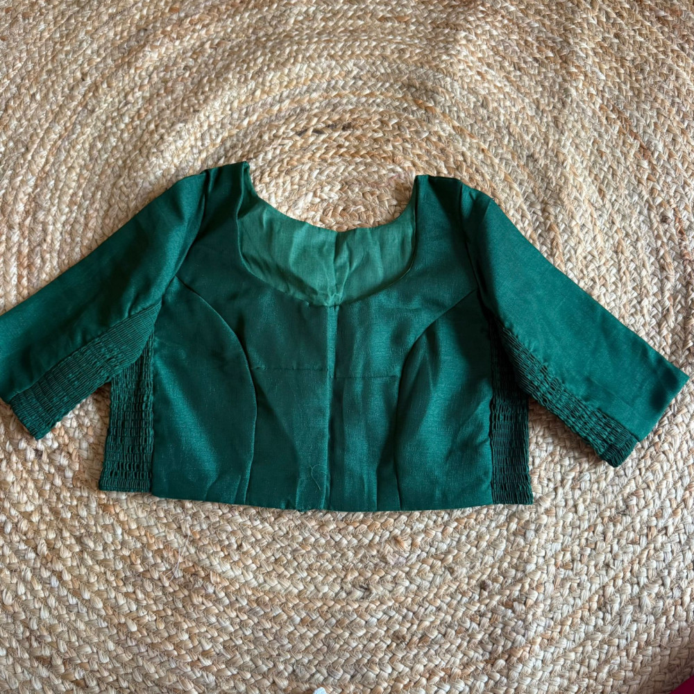 Image of Free size Stretchable blouse - Green- Size 40 to 44