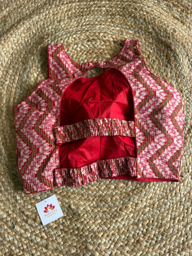 Image of Back Elastic Blouse - sleeves attached - Free Size - 36 to 42