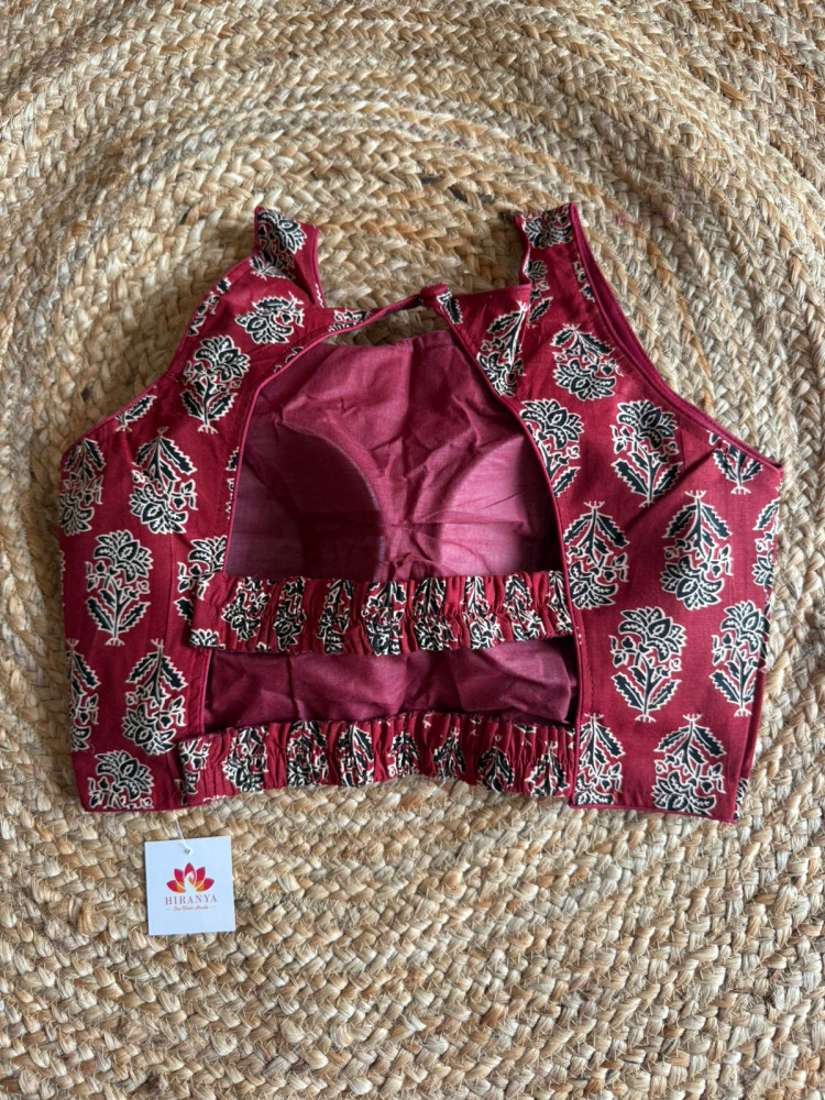 Image of Back Elastic Blouse - With sleeves attached - Free Size - 36 to 42