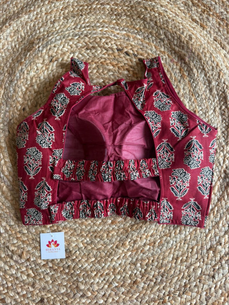 Back Elastic Blouse - With sleeves attached - Free Size - 36 to 42