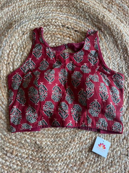 Back Elastic Blouse - With sleeves attached - Free Size - 36 to 42