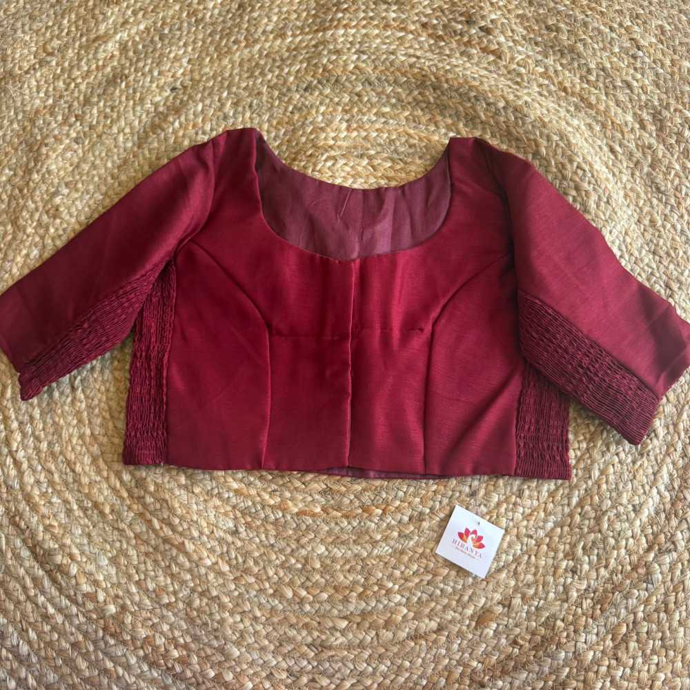 Image of Free size Stretchable blouse -Maroon- Size 40 to 44
