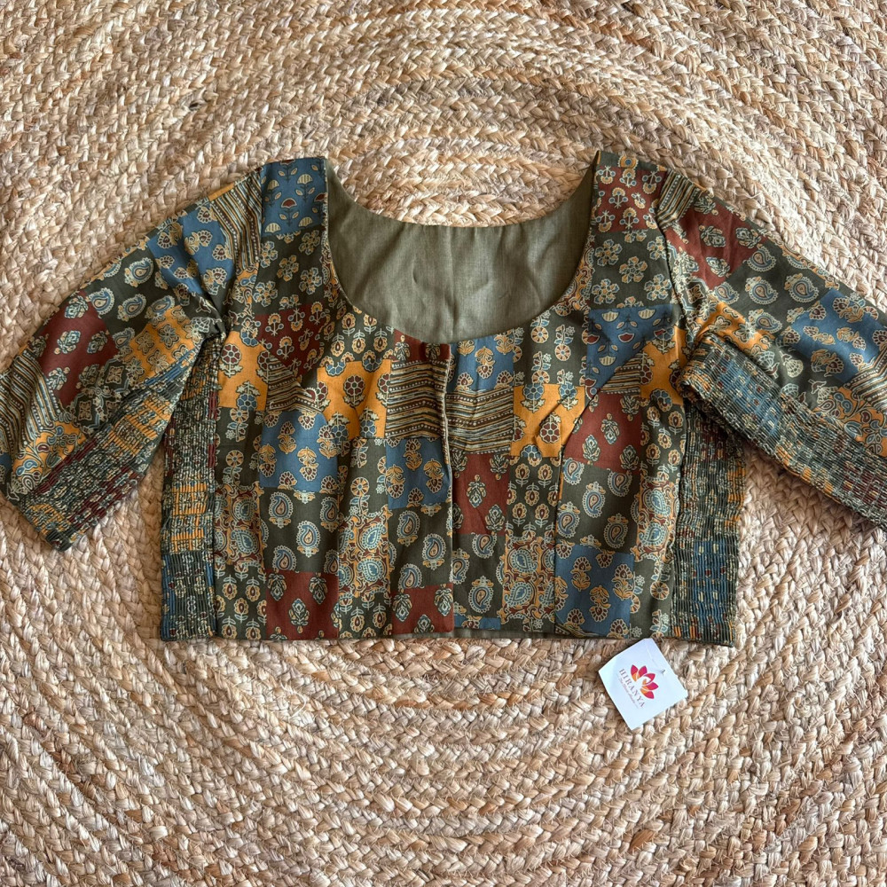 Image of Printed Free Size Stretchable blouse - Fits 40 to 44