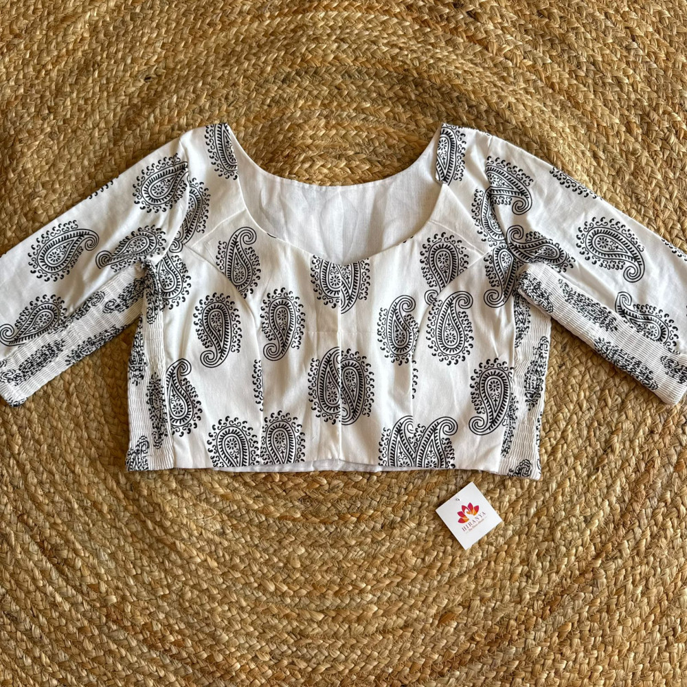 Image of Printed Free Size Stretchable blouse - Fits 40 to 44