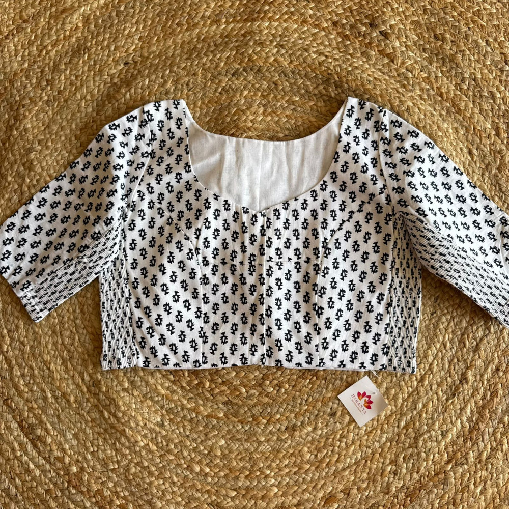 Image of Printed Free Size Stretchable blouse - Fits 40 to 44