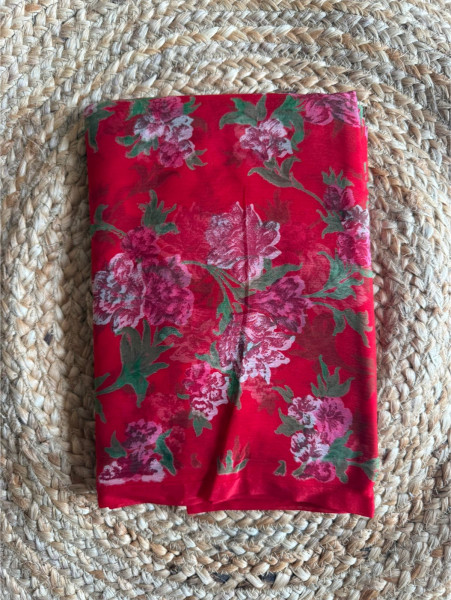 Semi Chiffon Floral Print Saree