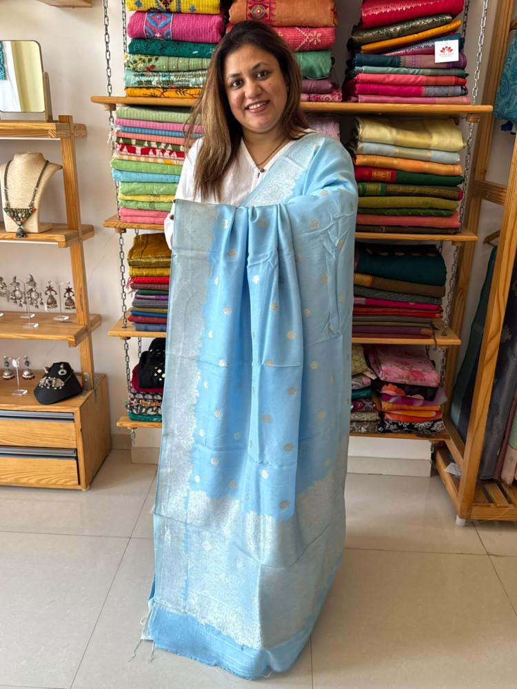 Image of Banarsi Saree in Russian Crepe