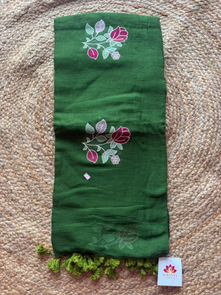 Machine Embroidered Mul Saree