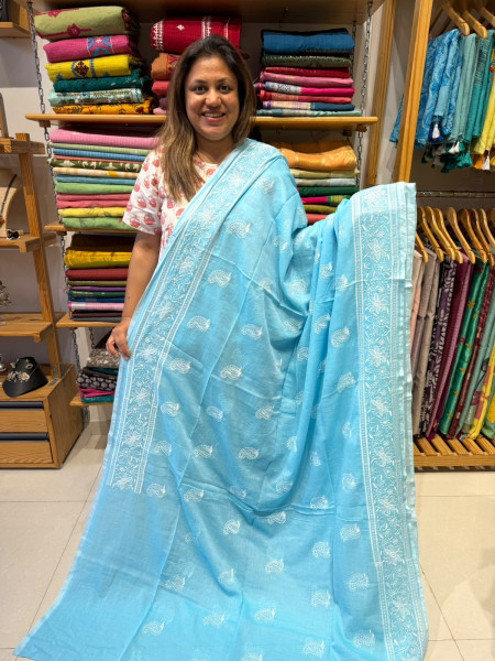 Mul Chikankari Saree