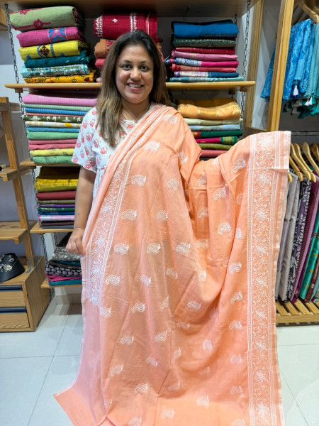 Mul Chikankari Saree