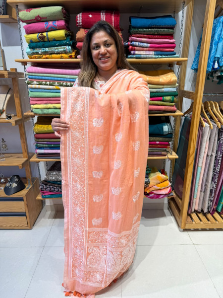 Mul Chikankari Saree
