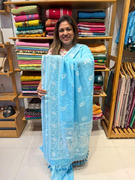 Mul Chikankari Saree