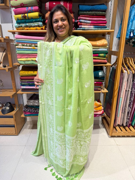 Mul Chikankari Saree