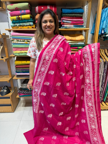 Mul Chikankari Saree
