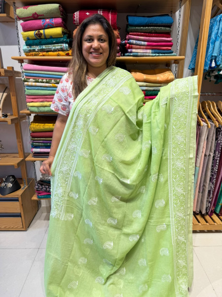 Mul Chikankari Saree
