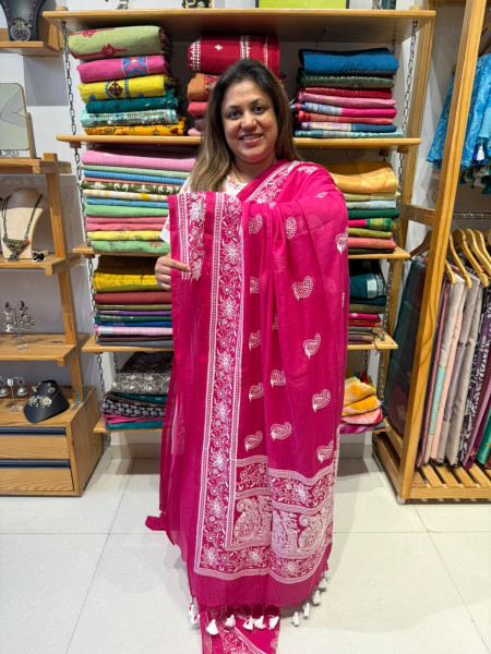 Mul Chikankari Saree