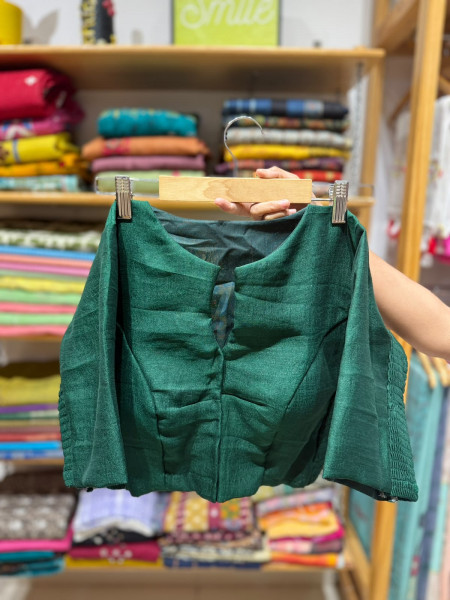 Padded Stretchable Blouse -Free Size- Fits 36 to 38 - GREEN
