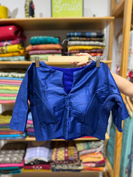 Padded Stretchable Blouse -Free Size- Fits 36 to 38 - Royal Blue