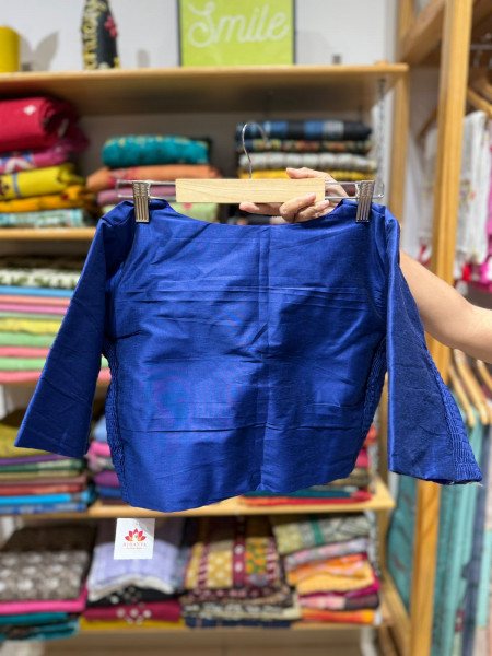 Padded Stretchable Blouse -Free Size- Fits 36 to 38 - Royal Blue