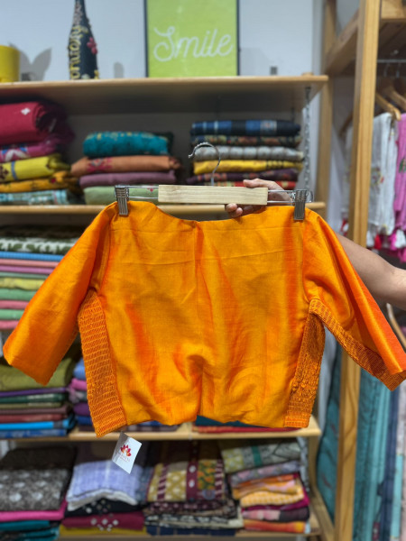 Padded Stretchable Blouse -Free Size- Fits 36 to 38 - Orange