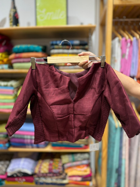 Padded Stretchable Blouse -Free Size- Fits 36 to 38 - Maroon