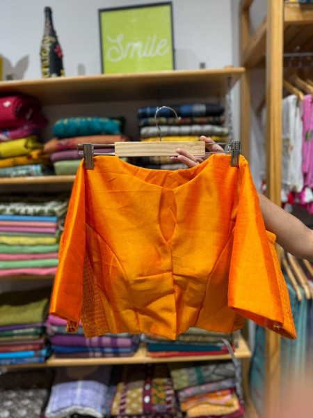 Padded Stretchable Blouse -Free Size- Fits 36 to 38 - Orange