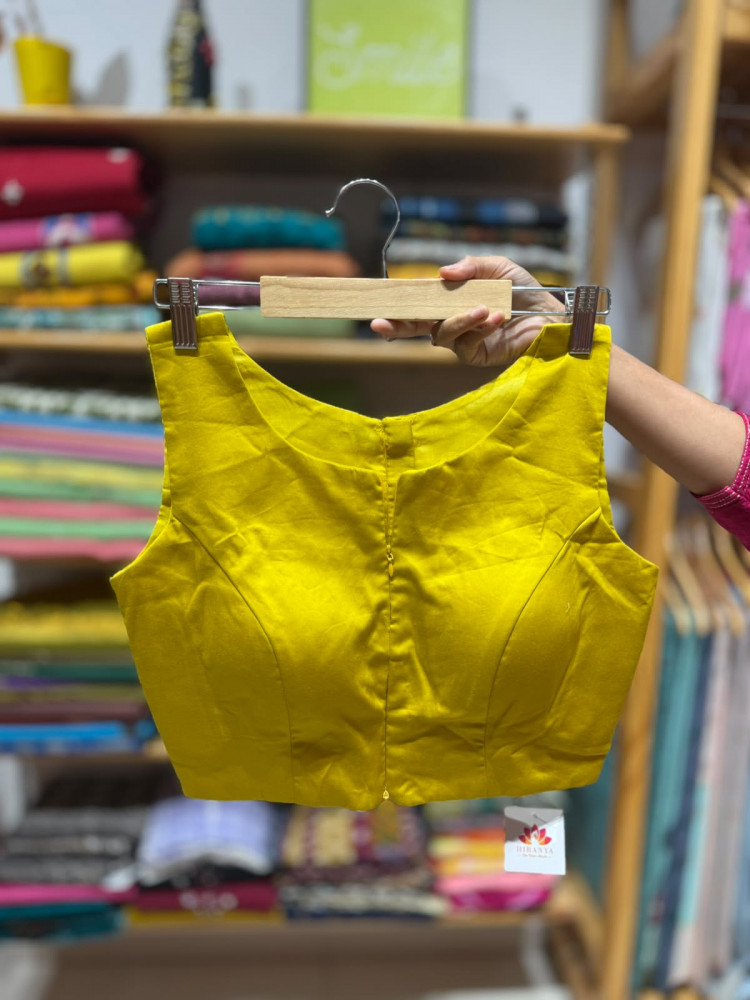 Image of Free Size ZIPPER Blouse (Fits 36 to 42) | LIME Colour| Sleeves attached