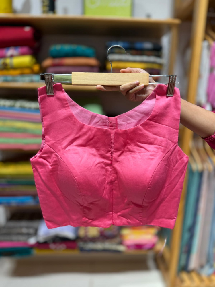 Image of Free Size ZIPPER Blouse (Fits 36 to 42) |Pink Colour | Sleeves attached
