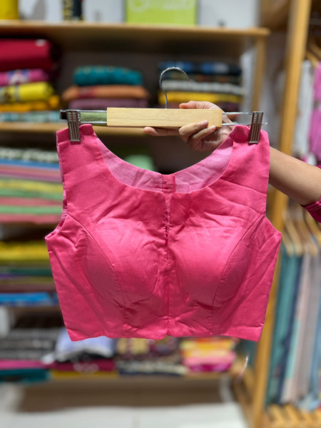 Free Size ZIPPER Blouse (Fits 36 to 42) |Pink Colour | Sleeves attached
