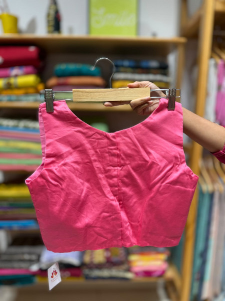 Free Size ZIPPER Blouse (Fits 36 to 42) |Pink Colour | Sleeves attached