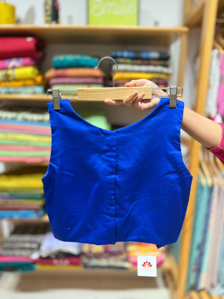 Free Size ZIPPER Blouse (Fits 36 to 42) | Royal Blue| Sleeves attached