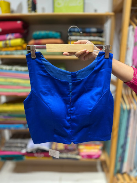 Free Size ZIPPER Blouse (Fits 36 to 42) | Royal Blue| Sleeves attached