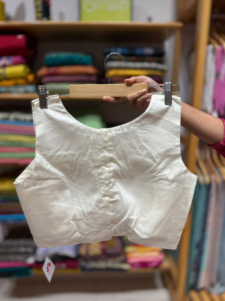 Free Size ZIPPER Blouse (Fits 36 to 42) | WHITE | Sleeves attached