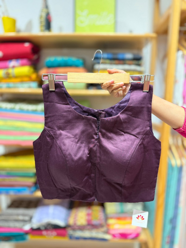 Image of Free Size ZIPPER Blouse (Fits 36 to 42) | WINE | Sleeves attached