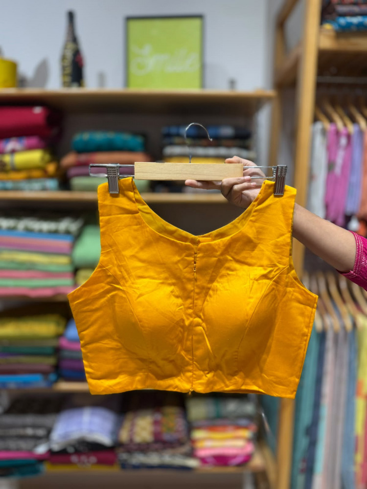 Image of Free Size ZIPPER Blouse (Fits 36 to 42) | MANGO | Sleeves attached