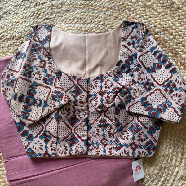 Combo | Cotton Saree with Ajrakh Free Size Blouse