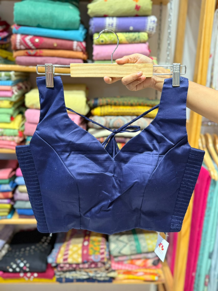 Image of Padded Sleeveless Stretchable Blouse (36 to 38 size) - Blue