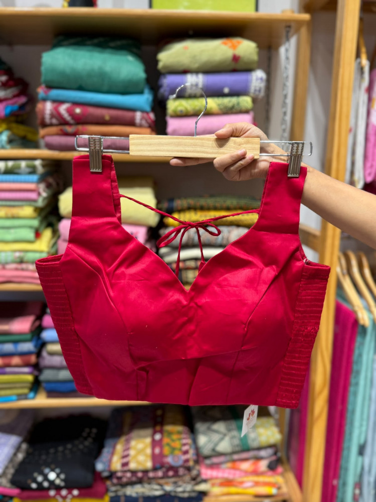 Image of Padded Sleeveless Stretchable Blouse (36 to 38 size) - Cherry Red