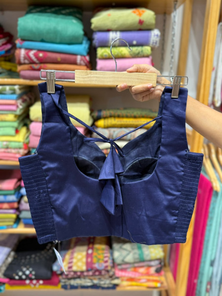 Padded Sleeveless Stretchable Blouse (36 to 38 size) - Blue
