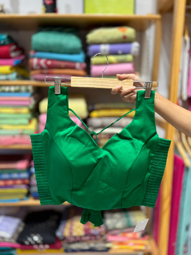 Image of Padded Sleeveless Stretchable Blouse (36 to 38 size) - Green