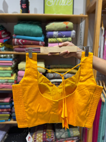 Padded Sleeveless Stretchable Blouse (36 to 38 size) - Mango Yellow