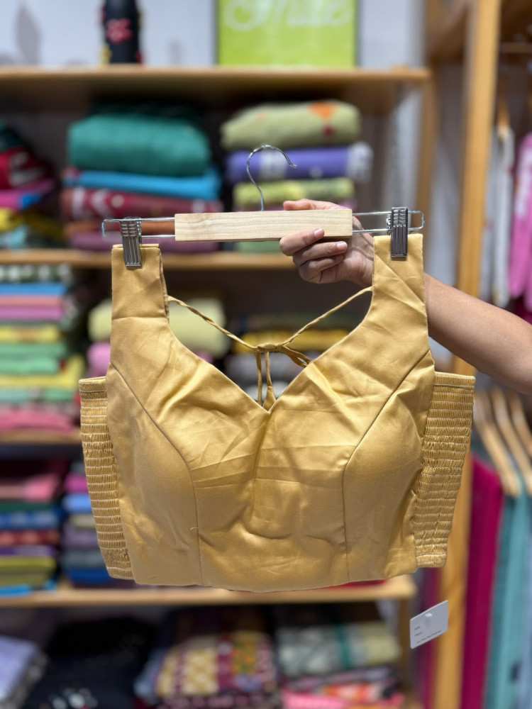 Image of Padded Sleeveless Stretchable Blouse (36 to 38 size) - Chikoo Gold